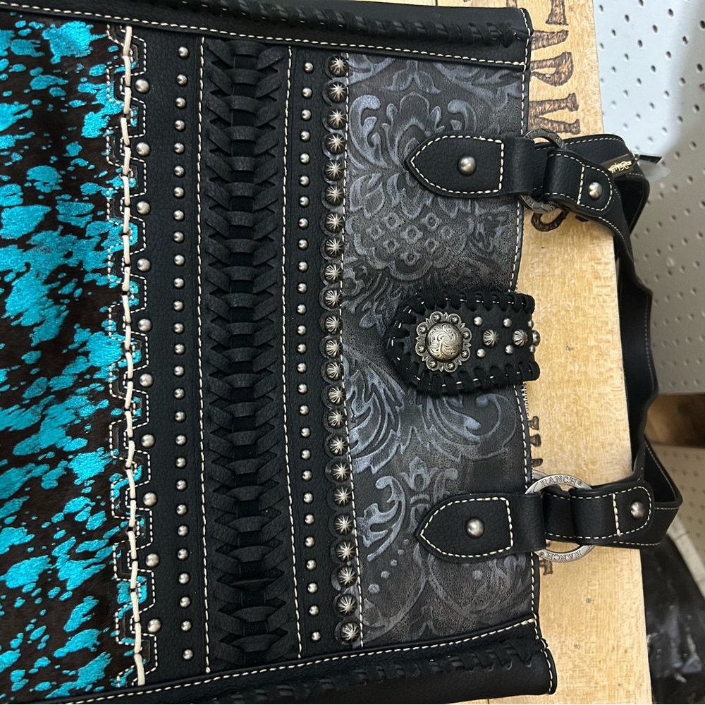 Elegant Black and Blue Women's Bag